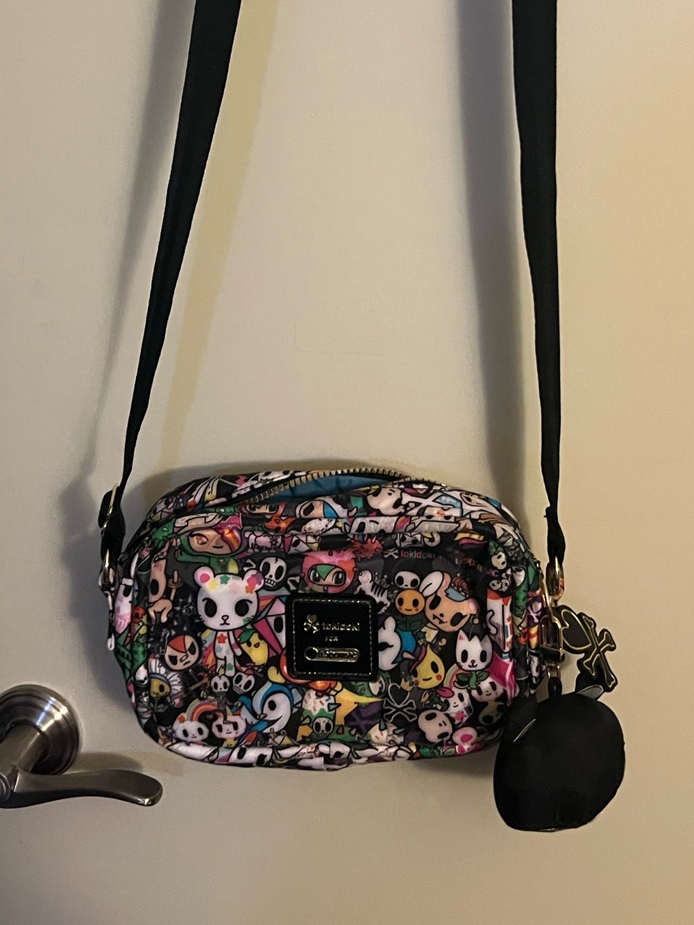 tokidoki Black Multicolor Character Crossbody Bag